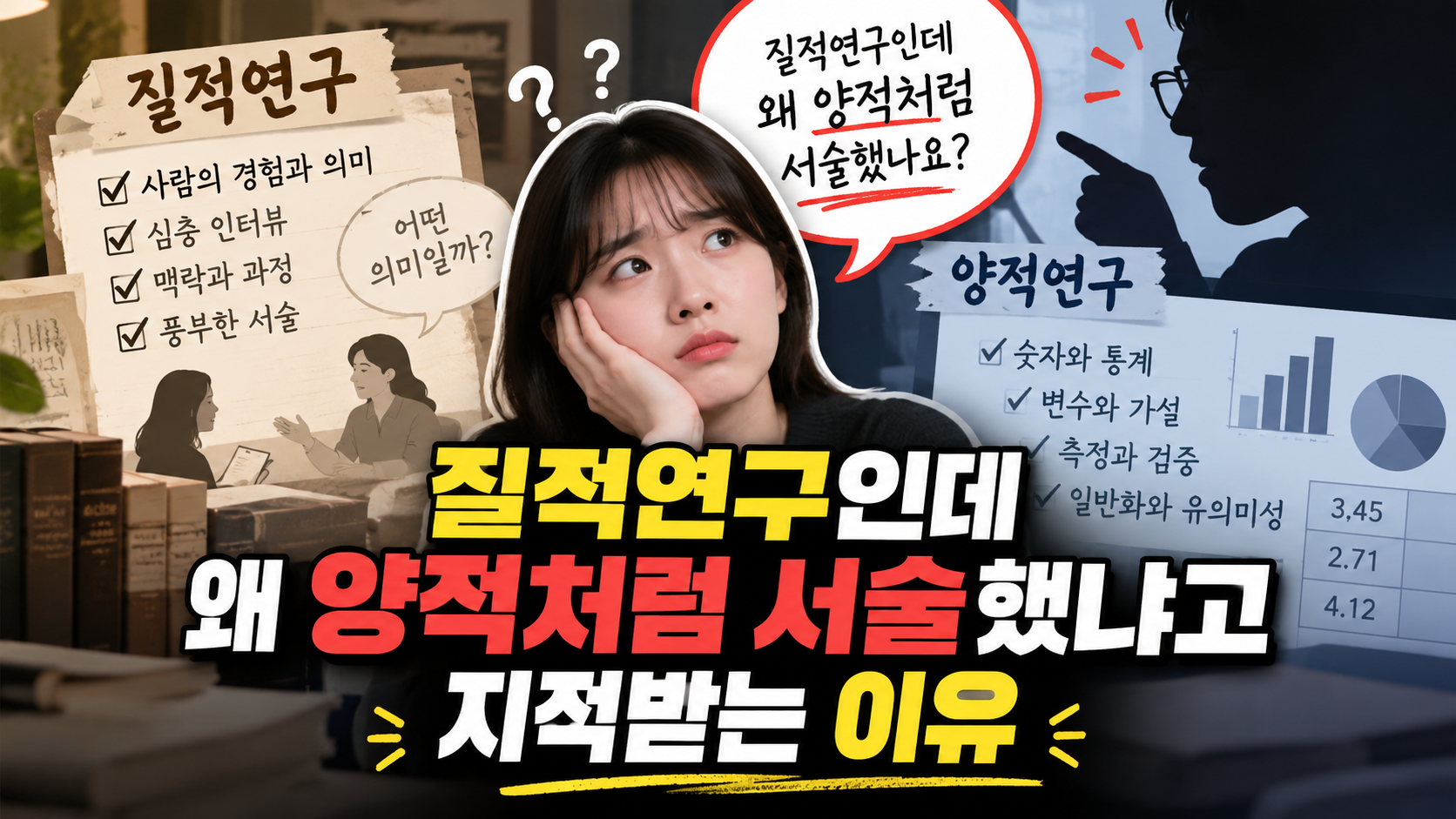 질적연구인데 왜 양적처럼 서술했냐고 지적받는 이유